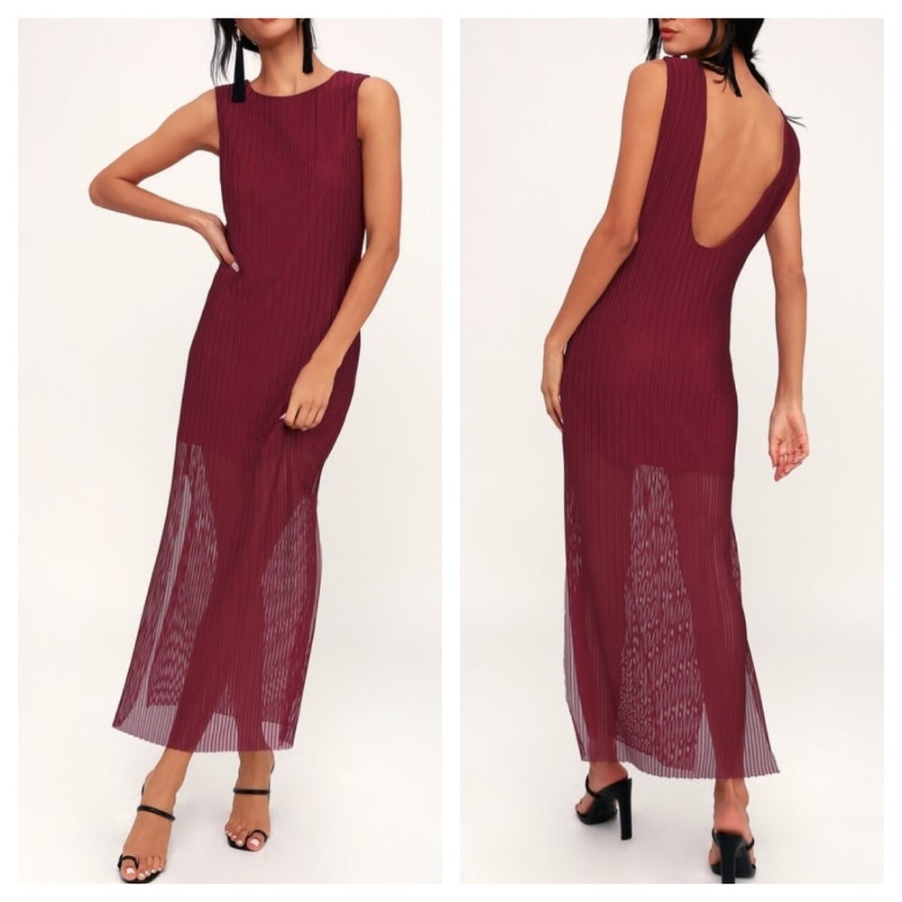 Burgundy Maxi with Low Cut Back